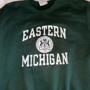 Large green eastern michigan crewneck